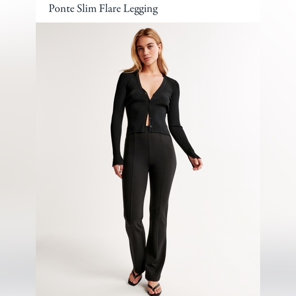 Abercrombie & Fitch • Black Ponte Slim Flare Legging Pant (M) *NWT* - Picture 3 of 10